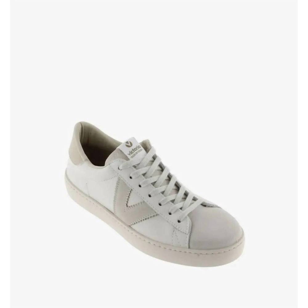 NEW VICTORIA SHOES unisex berlin leather & suede sneakers in ice